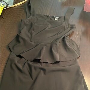 Forever 21 Black Sleeveless Peplum Mini Dress
